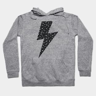 Black and Grey Leopard Cheetah Spots Lightning Hoodie